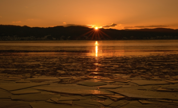 夕日 海