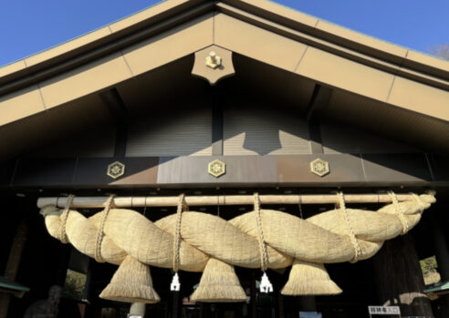 神社_しめ縄_参拝_大きいしめ縄_茨城