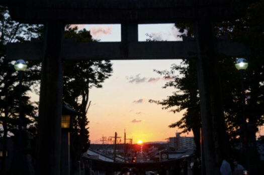 夕日_神社_鳥居_